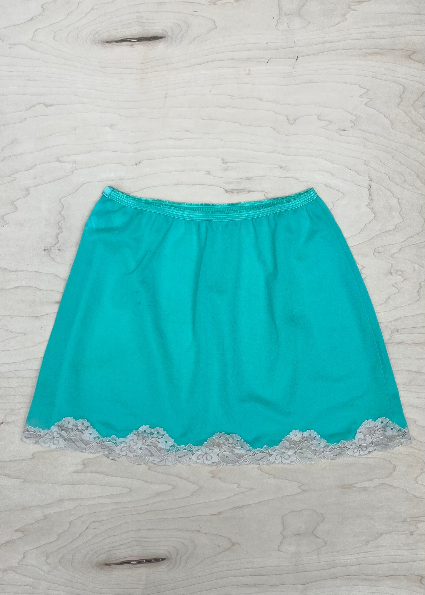 MINT GREEN MINI SLIP SKIRT