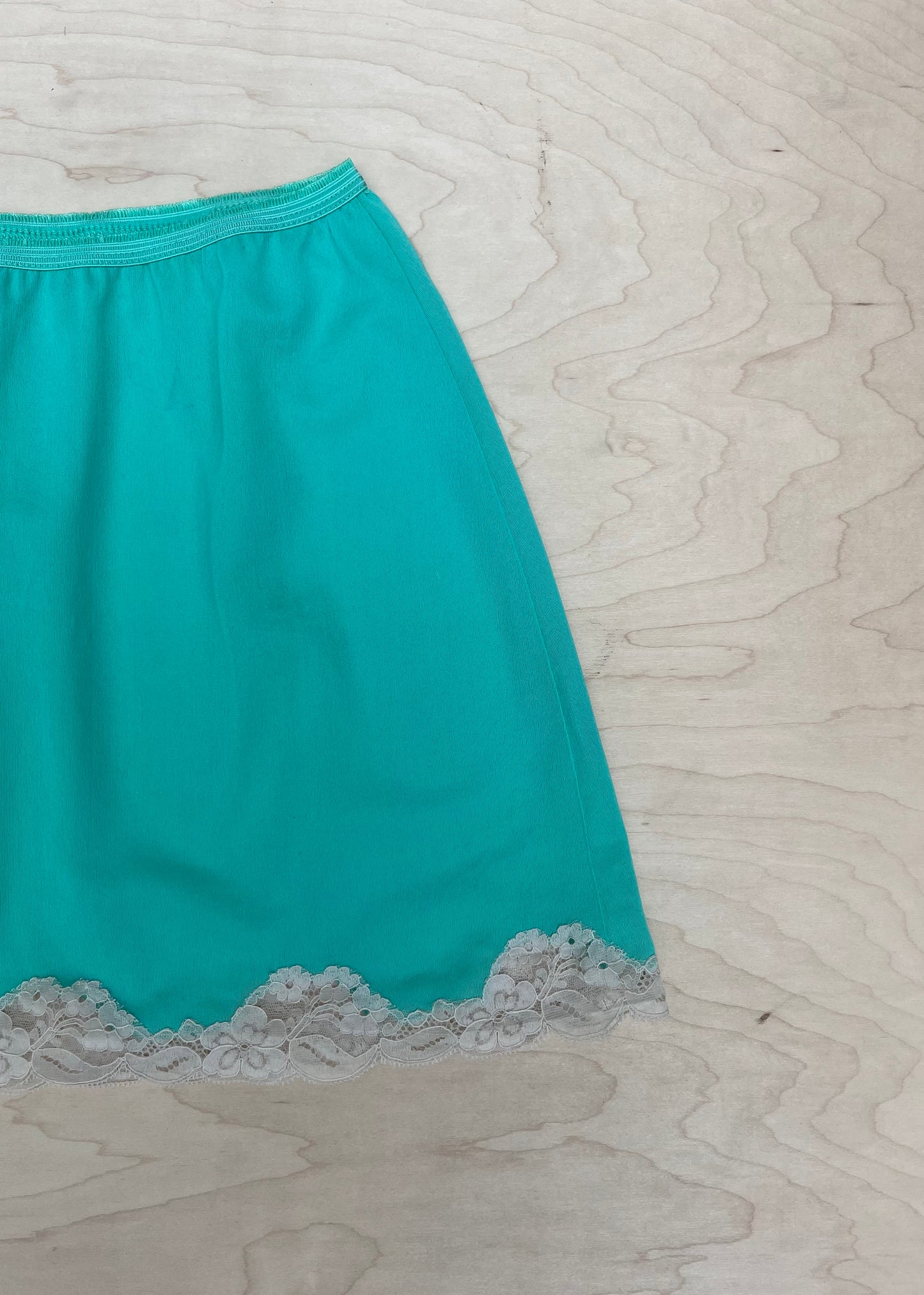 MINT GREEN MINI SLIP SKIRT