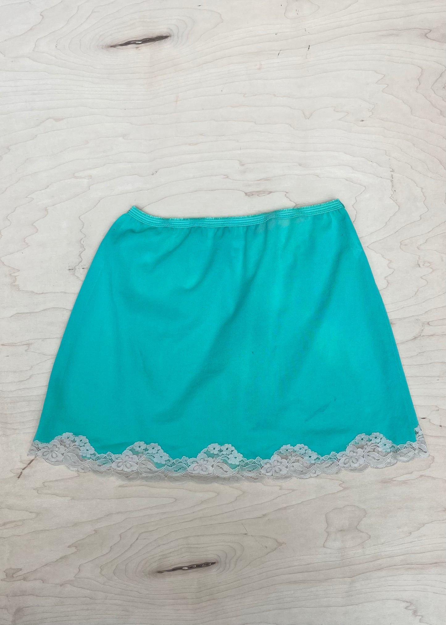 MINT GREEN MINI SLIP SKIRT