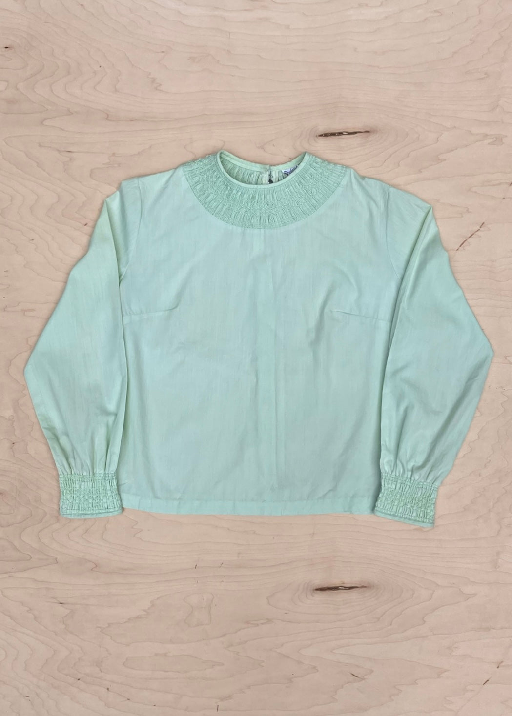 GREEN CROPPED BLOUSE WITH EMBROIDERY