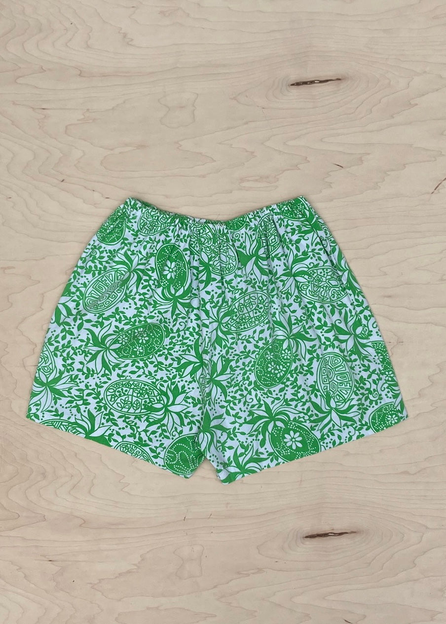 GREEN COTTON 50S SHORTS