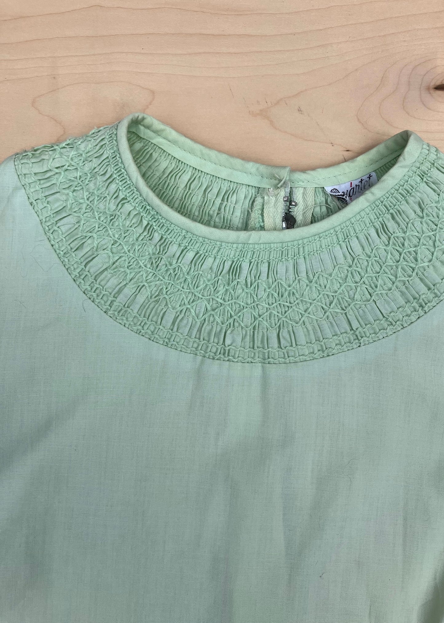 GREEN CROPPED BLOUSE WITH EMBROIDERY