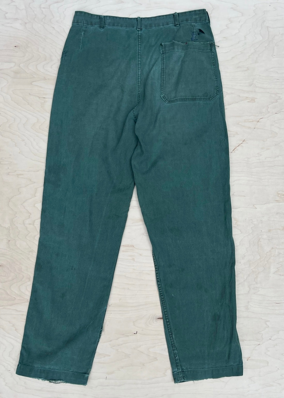 GREEN EMBROIDERED PATCHWORK PANTS