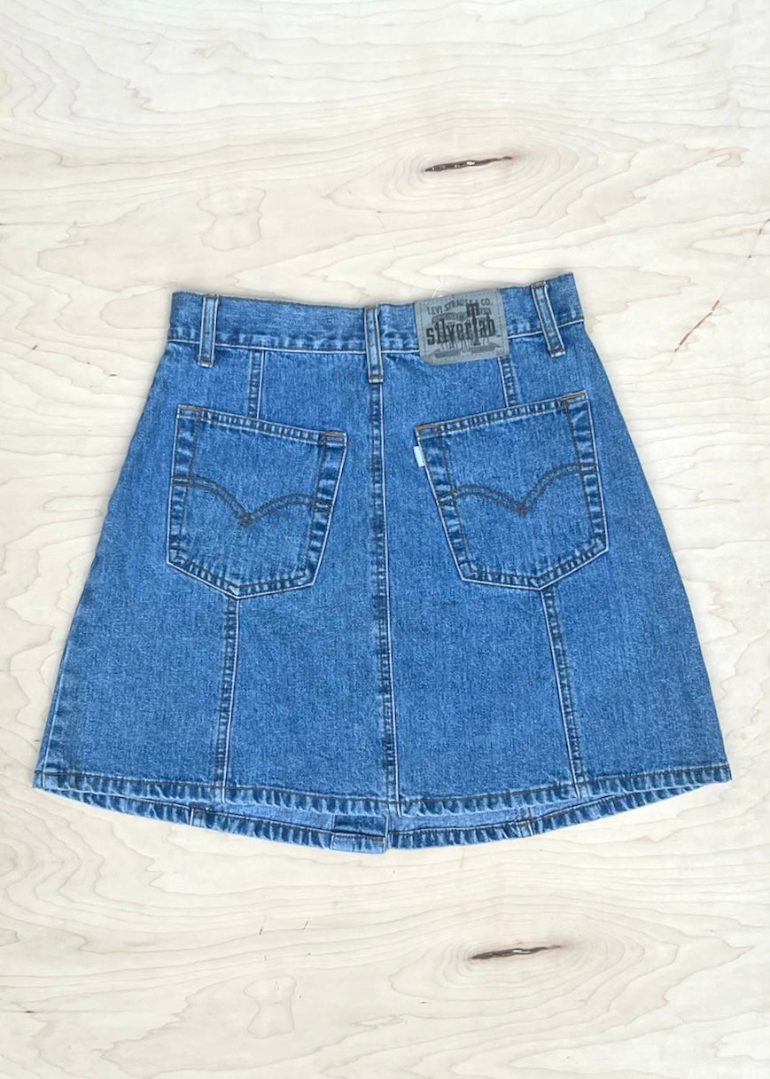 DENIM SKIRT WITH FRONT BUTTONS