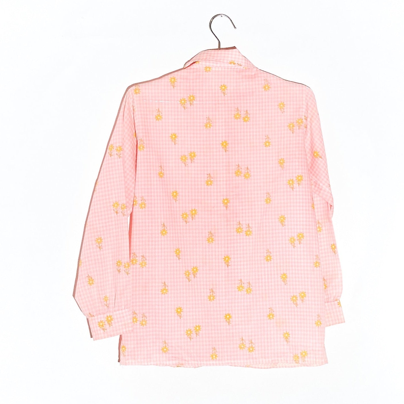 Pink/Yellow Gingham Floral Shirt