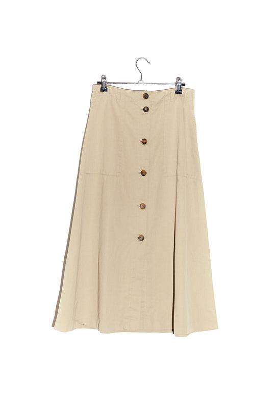 Beige Button Up Skirt