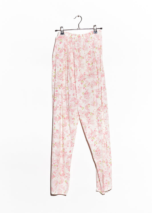 White/Pink Floral Pajama Set