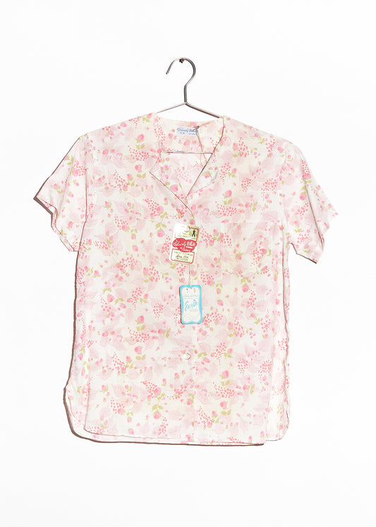 White/Pink Floral Pajama Set