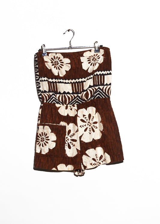 Brown Graphic Playsuit