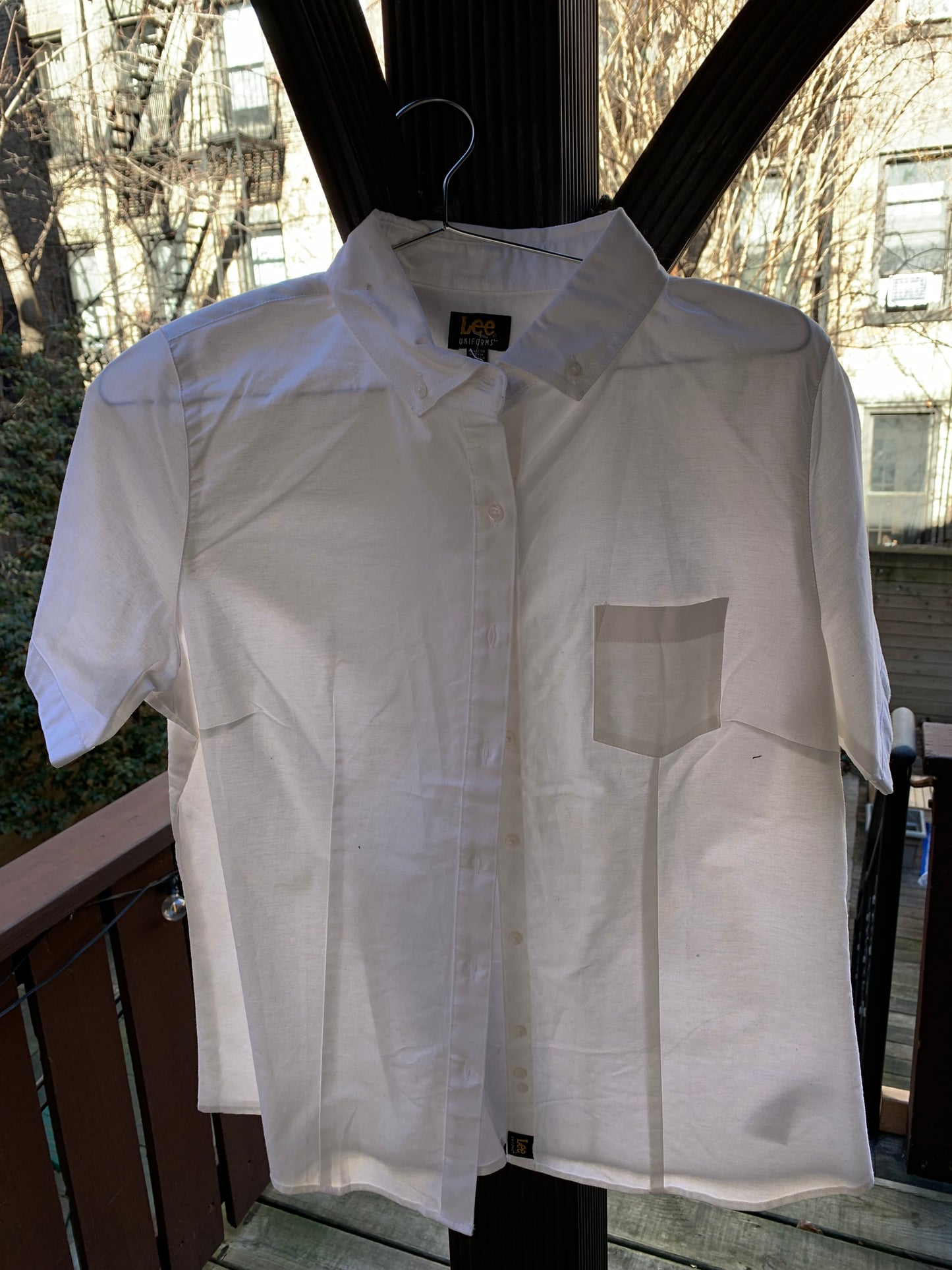 White Short Sleeve Button down Shirt