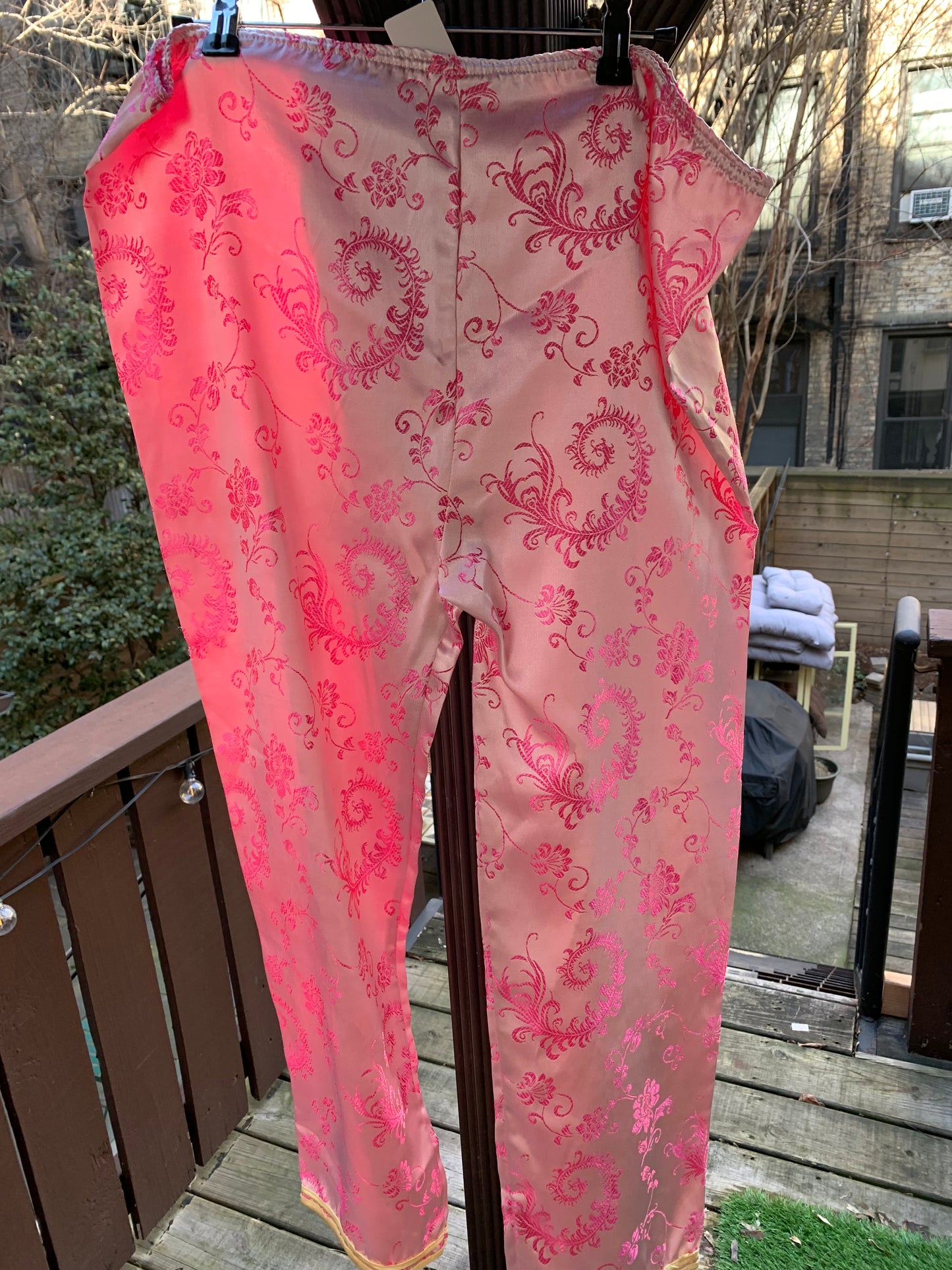 Pink 1980's Chinese Pajama Set