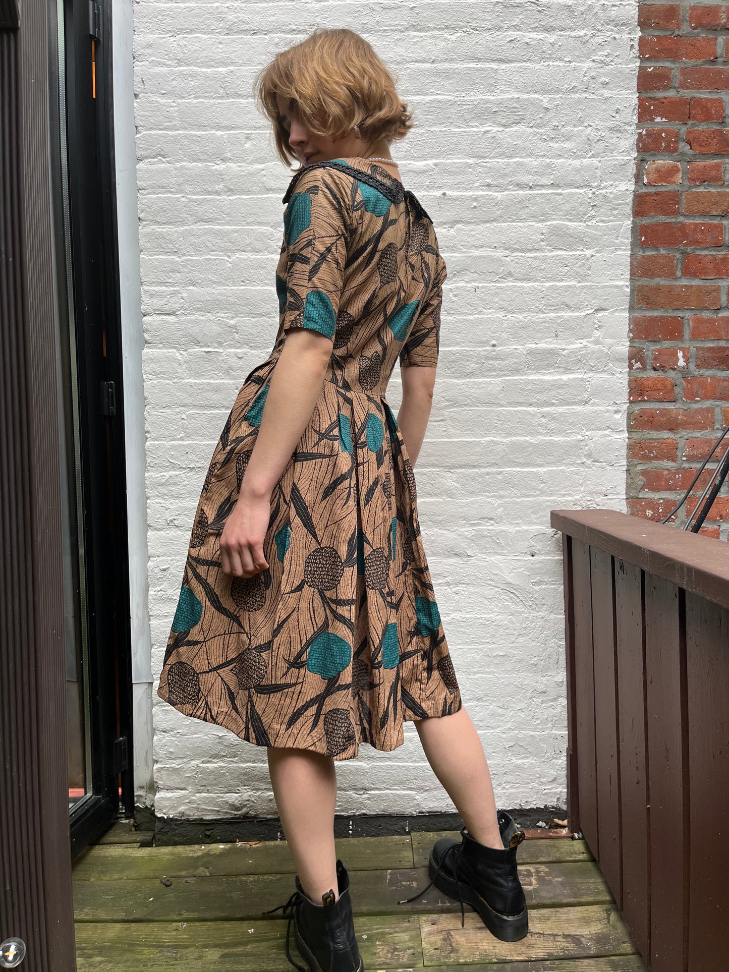 Cotton Printed 1950s Dress