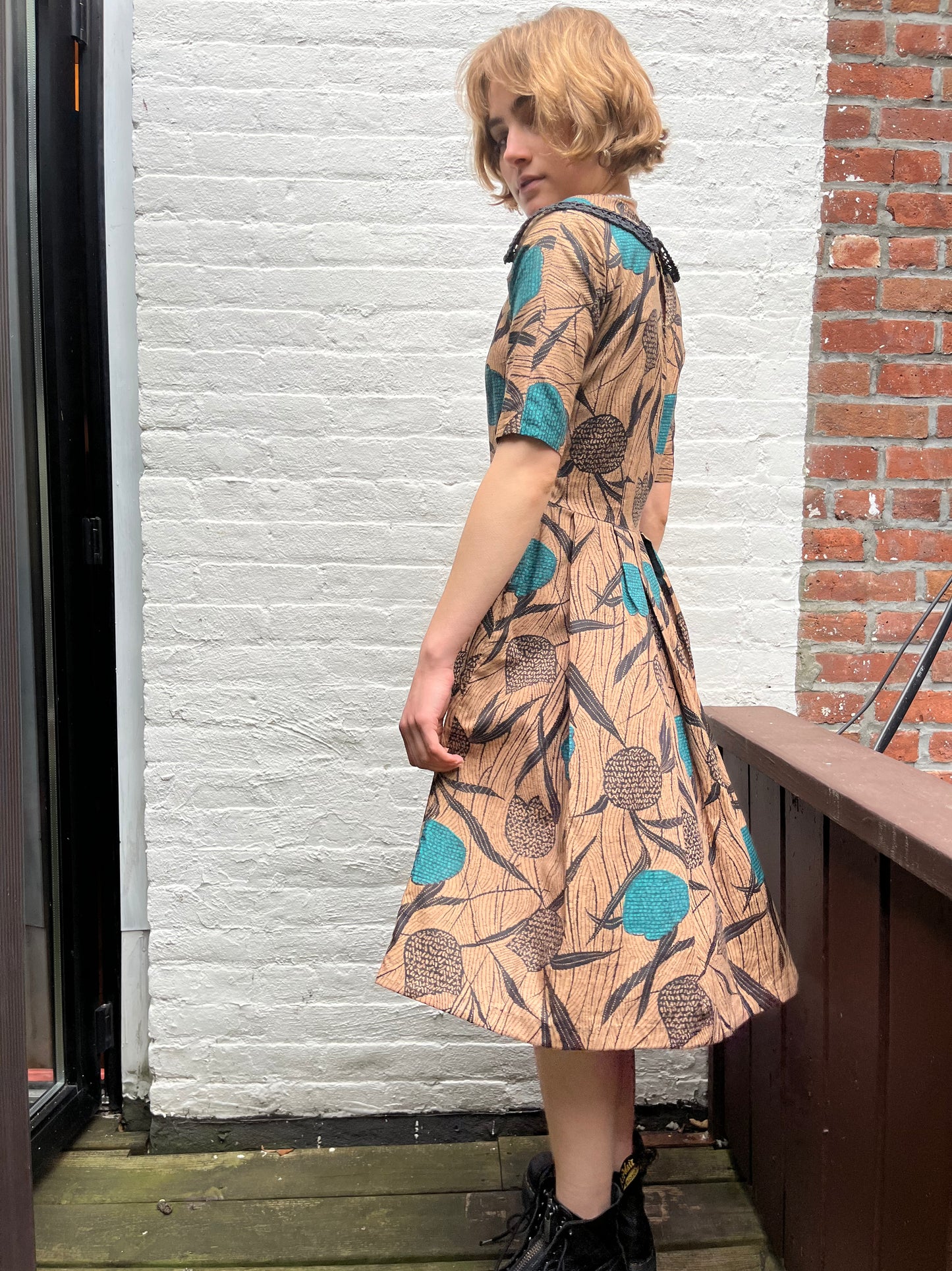 Cotton Printed 1950s Dress