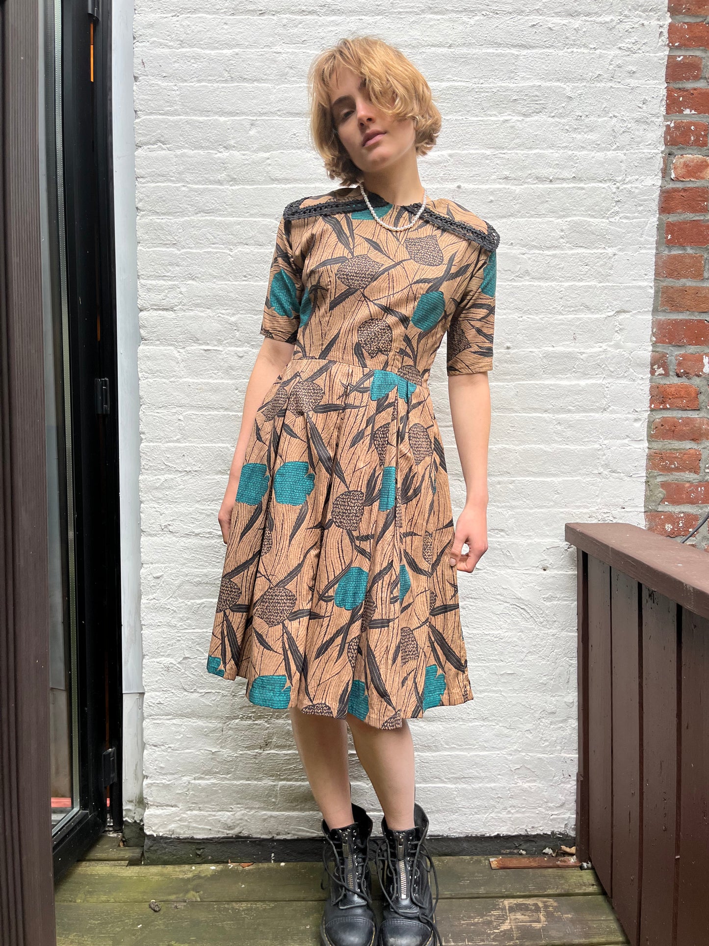 Cotton Printed 1950s Dress