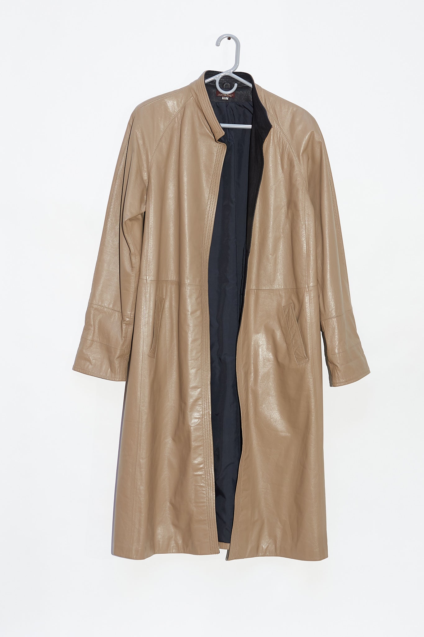 Jordache Tan Leather Trench Coat